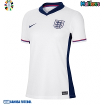 Camisa de Futebol Inglaterra Equipamento Principal Mulheres Europeu 2024 Manga Curta